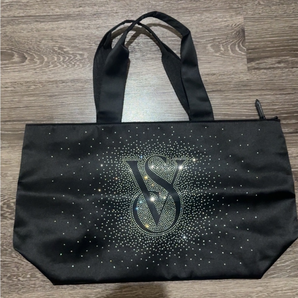 Victoria's Secret Black Tote with Shimmering Logo